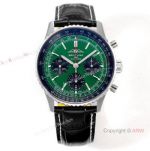 BLS Factory Swiss Breitling 70th Anniversary Navitimer 43 Dark Green Dial Black Leather Strap